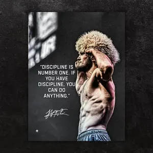 Khabib Nurmagomedov Rolled Poster, Wall Art, MMA Fighter Decoration, Sports Fan Gift, UFC Champion Poster, Home Gym Decor