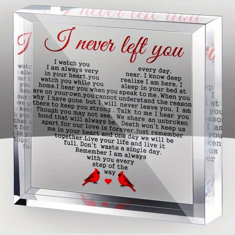 Red Cardinal Memorial Gift - Acrylic Sympathy Keepsake for Loved Ones, Angel Home Decor Multicolor Signs