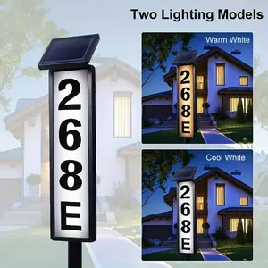 Solar-powered address signs, outside the house number, illuminated address plaques are waterproof outdoors, and illuminated LED address codes are used