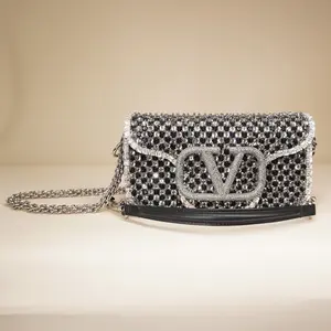 Pre-owned Valentino Leather Shoulder Bags Locò Small Embellished Shoulder Bag