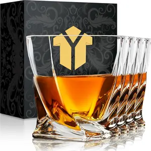 Old Fashioned  Glasses 10 OZ Rocks Glasses Set of 4,  Box - Barware For , , Rum glasses for Men Women