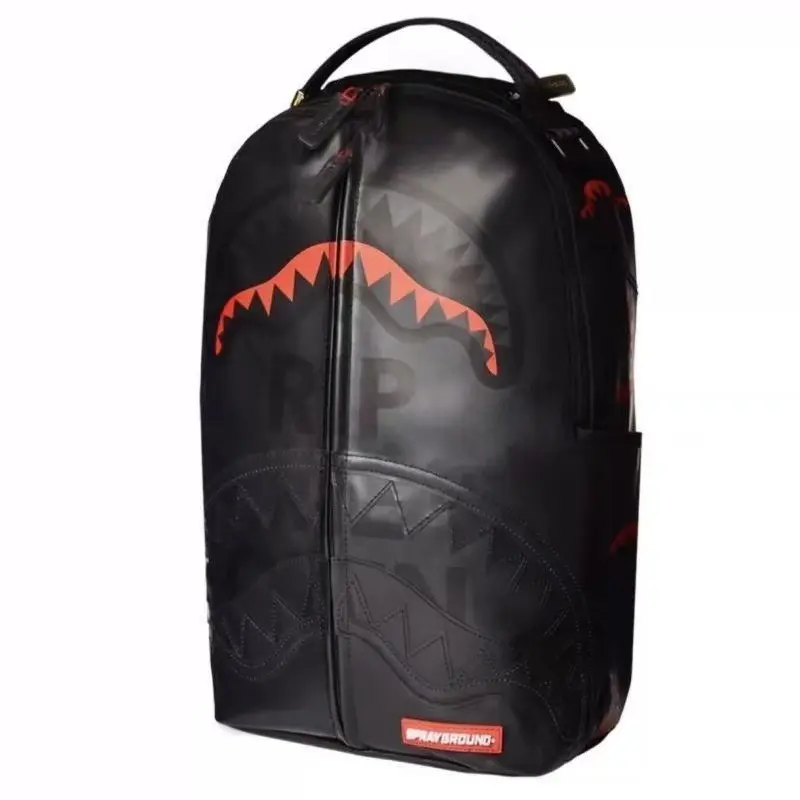 Street Style Clear Backpack Shark Pattern Lightweight Travel Backpack