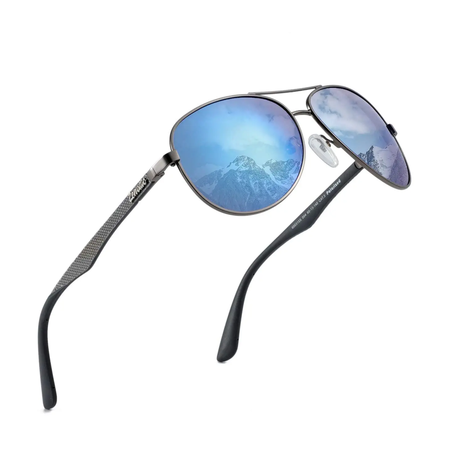 ZENOTTIC Men's High Quality Lightweight Durable Aviator Sunglasses - Carbon Fiber Temple, Mirrored UV400 TAC Lens, Trendy Casual Aviator Frames, for Driving, Outdoor Use, Aviator Sunglasses Frames