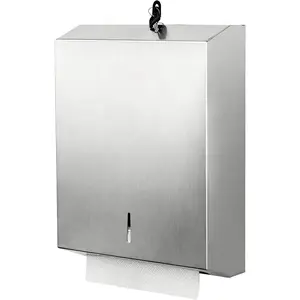 Paper Towel Dispenser Wall Mount Commercial, Brushed Stainless Steel & Fingerprint Resistant, Lockable, for c fold/Multifold/Trifold Paper Towels, Touchless Hand Towels Holder