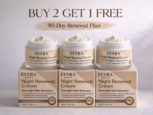 BUY 2 GET 1 GREE - EVYRA Night Renewal Cream with Retinol, Niacinamide & Ceramide Complex – Overnight Skin Recovery Moisturizer with Hyaluronic Acid & Squalane for Smoother, Firmer-Looking Skin, Deep Hydration & Barrier Support, 50g / 1.76 fl oz
