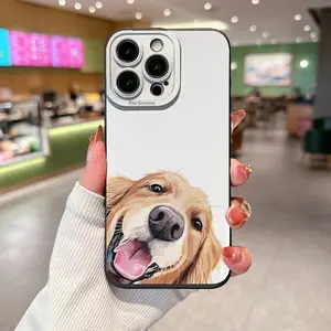A simple and fresh golden retriever puppy phone case, TPU shockproof full protection case, suitable for iPhone 17/16/15/14/13/12/11 PRO MAX PLUS AIR E XS and PROMAX MINI, is an ideal gift for friends and family, MS2603