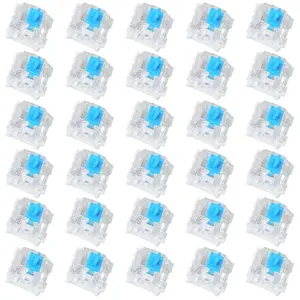 30 Pieces Blue Mechanical Keyboard Switches 3-Pin Pre-Lubricated Clicky Dustproof and Waterproof for Mechanical Gaming Keyboards