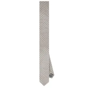 WE11DONE Check 2 Layered Tie in Grey