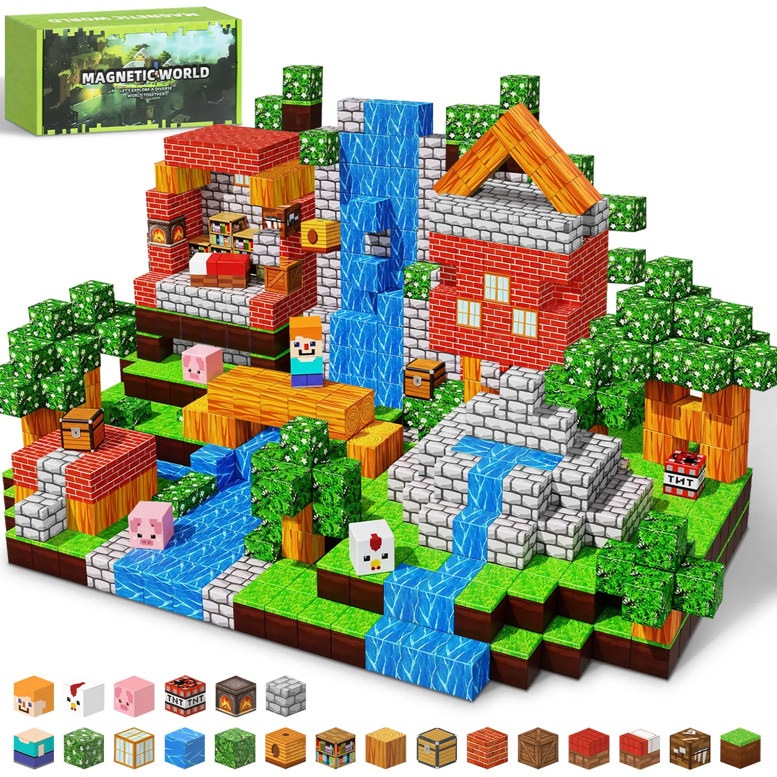 150/300PCS 0.8 Inch Magnetic Building Blocks Set, Mini 3D Construction Toy Kit, Creative STEM Magnetic Tiles Building Set, Educational Puzzle Gift for Kids Boys Girls Ages 3+ boy girl toddler dis con game anime christmas birthday gift