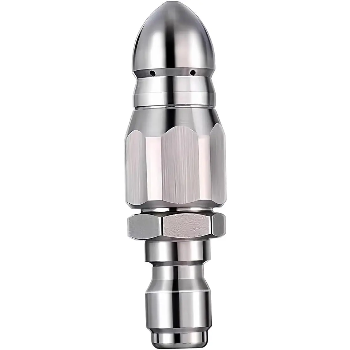 Sewer Jetter Nozzle Kit, 1/4 Inch Quick Connect Stainless Steel Drain Cleaning Tool, Nose Jetting Nozzles for Unclogging Pipes General Household Drains