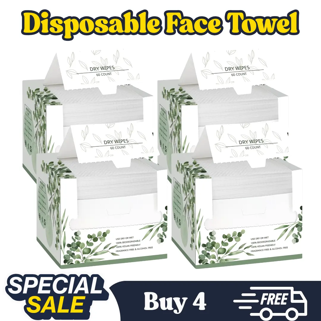 Disposable Toiletry Wipes 240 Count – Soft Cotton Facial Cleansing Towels for Sensitive Skin, Makeup Removal & Daily Skincare Routine