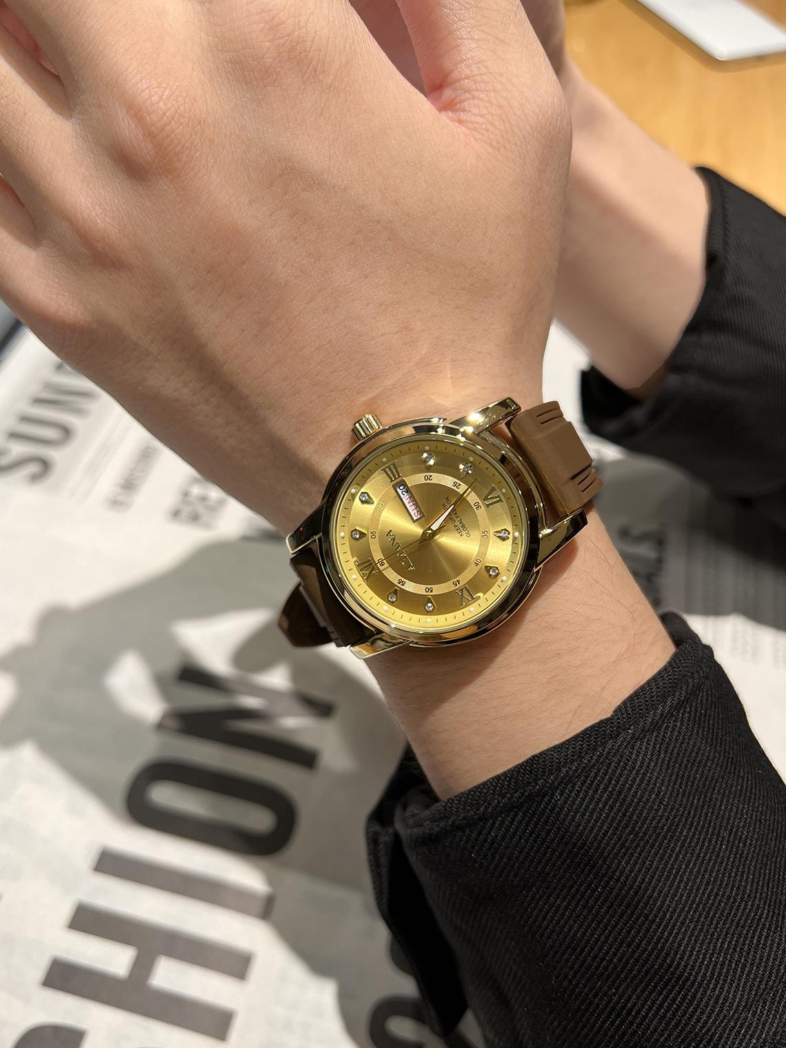 Men's Luxury Business Quartz Watch - Waterproof Luminous Date Display with Premium Silicone Strap, Stylish Sport Wristwatch