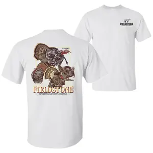 Fieldstone Wild Turkey Hunting T-Shirt – Southern Outdoor Graphic Tee, Unisex Shortsleeve Crewneck, Fabric Cotton, Menswear Top, Gifts for Men and Women, Trendy Shirt for Gobbler Season & Country Lifestyle,Streetwear