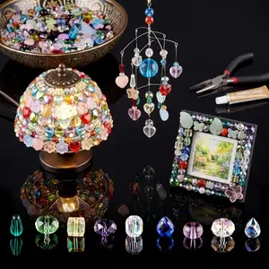 0.25LG box mixed with various glass beads, used for home decoration, decorative vase filling, party wedding decoration accessories, sparkling glass beads