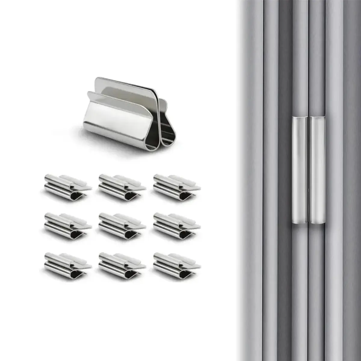 10 Pairs Durable Magnetic Curtain Clip Rings - Upgraded Dual Purpose, Strong Double-Sided Light Blocking Closure, No Pin No Damage for Blackout Curtains, Shower Liners, Bedroom Use