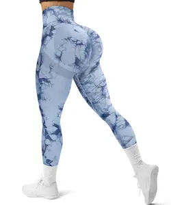Women's Ruched Super Butt Lift Leggings Seamless Tie-Dye Fitness Leggings highwaist sportsleggings