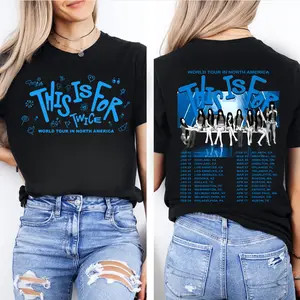 [SALE UP TO 30%] Twice This Is For Concert Part 2 World Tour Graphic T-shirt, Kpop Twice Fan Merch, Unisex Concert Tour Tee, Retro Music Graphic Shirt, Pop Idol Fan Gift, Streetwear Kpop Shirt, Vintage Tour Graphic Tee, TWICE World Tour Shirt