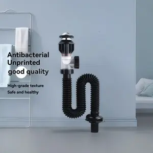 Universal Anti-Odor Drain Pipe with Flip Cover Seal, Kitchen Sink/bathroom Basin Universal, Durable, Ca Prop 65 Compliant, Bathroom Fixture Accessories