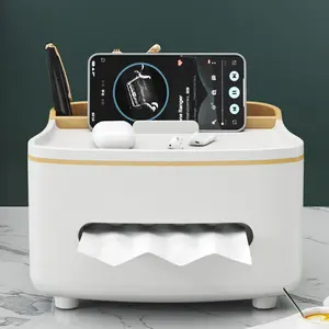 1pc 3-In-1 Remote Control Storage Box & Tissue Holder, /mint /, Space-Saving Design, Office Organization, Compact, Desk Organizer Tidy