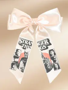 1pc Stranger Things Oversized Bow Hair Clip - Upside Down Inspired Ribbon, Soft & Statement