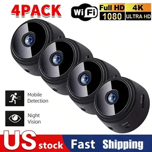 2026 New 4-Pack 32g Smart HD A9 Camera, 1080P Indoor/Outdoor Security Camera, Motion Detection, Remote App Access, Portable Wide-Angle Lens for Baby, Pet, Nanny Monitoring