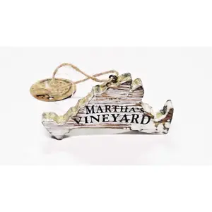 Martha's Vineyard Wood Map Ornament