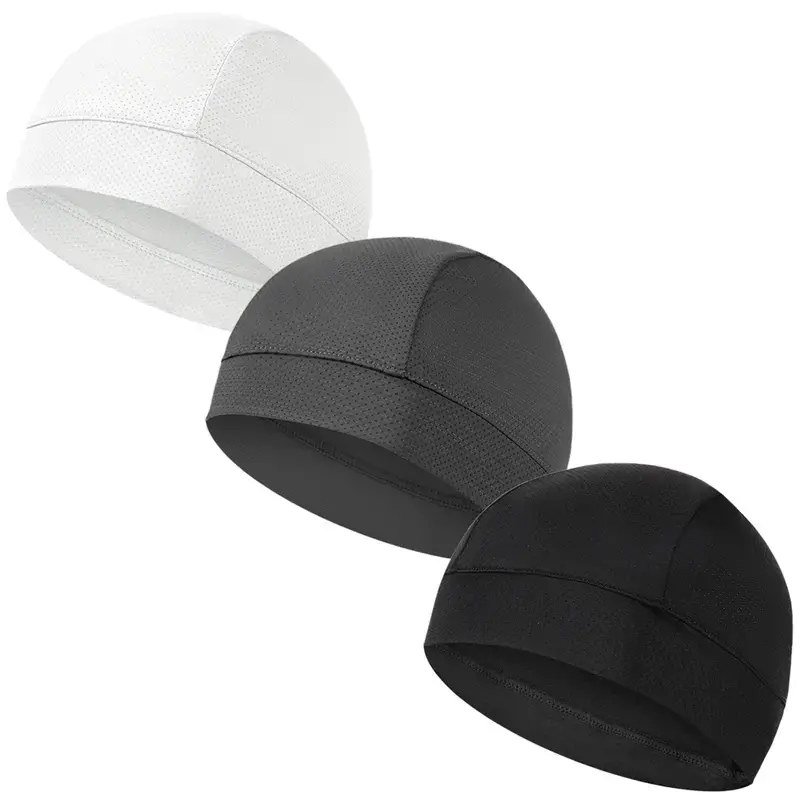 Unisex Solid Color Cycling Cap, 3 Counts Sports Cycling Liner Cap, Sweat-absorbent Sports Cycling Cap Uv Protection for Men & Women