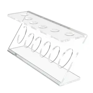 6 Slot Beaded Pen Organizer Clear Acrylic Z Shaped Beauty and Art Supply Holder by 321 Plastics