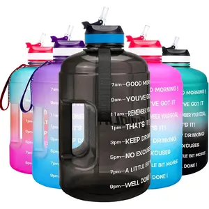 Motivational Gallon Water Bottle - with Straw & Time Marker BPA Free Large Reusable Sport Water Jug with Handle for Fitness Outdoor Enthusiasts Leak-Proof