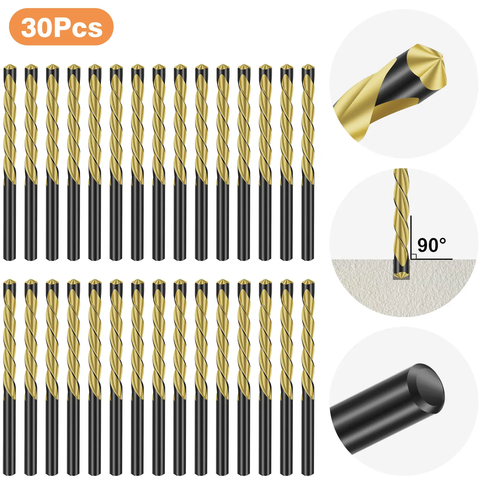 30Pcs M2 Steel Drywall Router Bits–5/32" Shank & Tip,7/8" Cutting Depth,2.4" Length,Rotary Cutter Bit,Cutting Router Bits Tools for Wood,Metal work