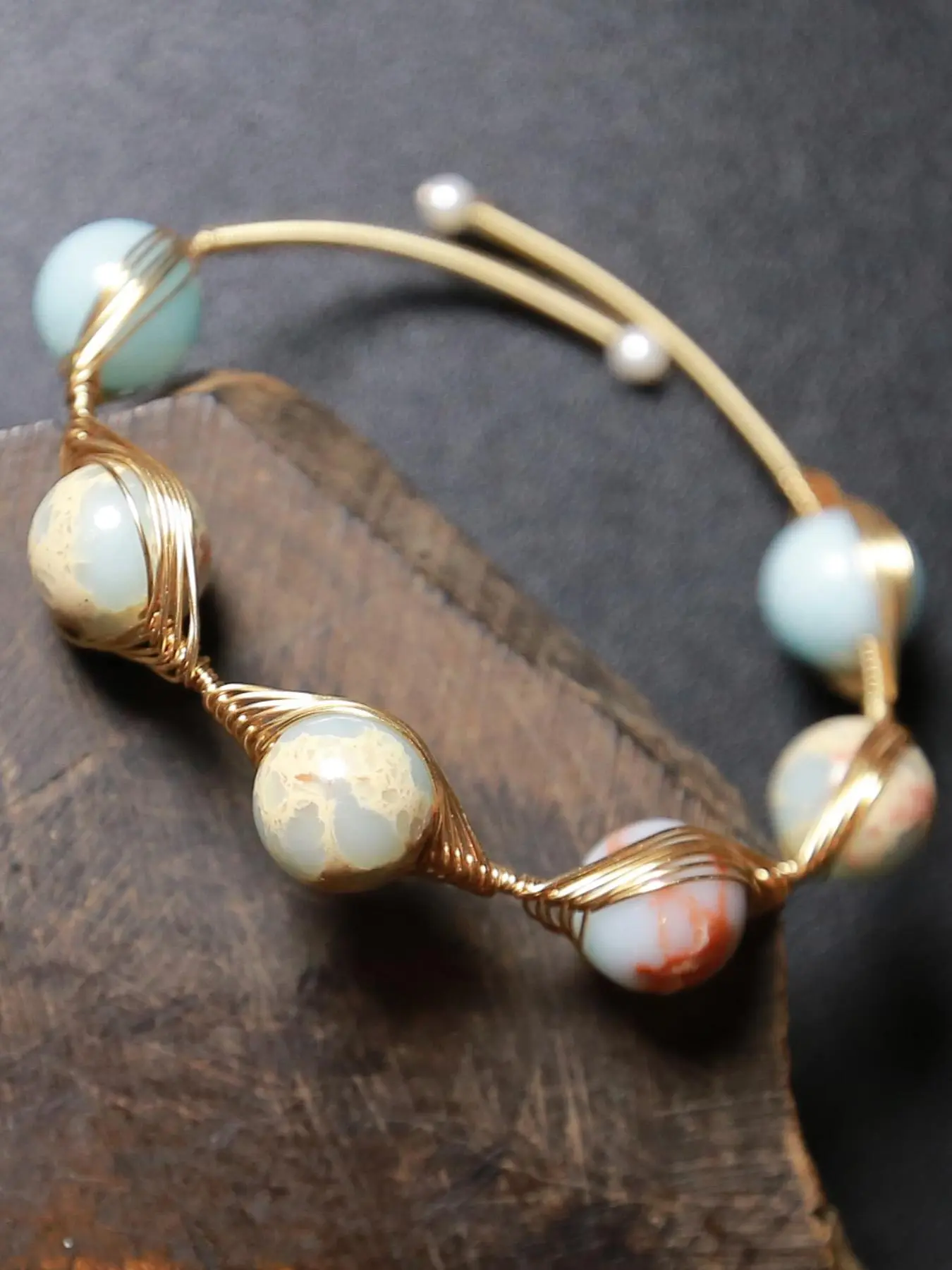Boho Style Beaded Decor Open Bangle Bracelet, Fashionable Jewelry for Women & Men, Trendy All-match & Exquisite Jewelry for Birthday Gift