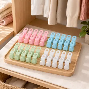 Hanger Space Saving Hooks 40 Pack Mixed Colors, Closet Organizer Clothes Hanger Connector Hooks for Wardrobe Storage Saving