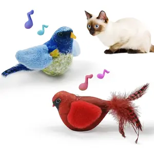 2 Pcs Cat Toys Chirping Tit with Catnip Silver Vine,Suitable for Cat Wand Toys, Simulation Bird Design, Interactive Toys for Indoor Kitty Kitten Exercise, Red and Blue - Home Improvement.