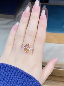 Pure Silver Ring Paparazzi Pigeon Egg 6 Carat Diamond Full Drill Style, Women's Fashion Jewelry