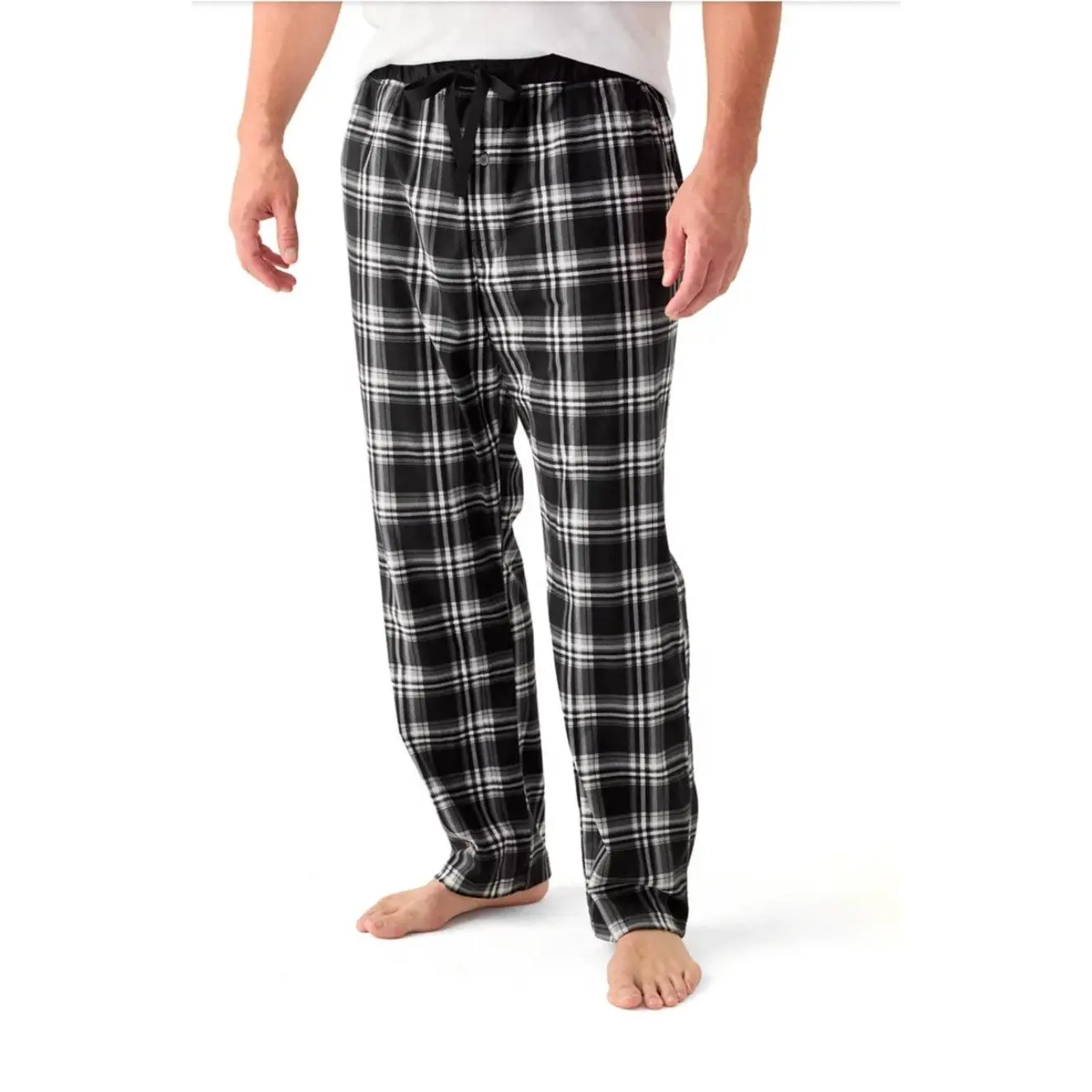 Nautica Mens Classic-Fit Plaid Fleece True Black - XL