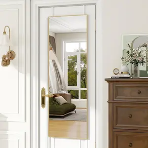 ZMYCZ Full Length Mirror, Over The Door Mirror Full Length, Rectangle Wall Mounted Mirrors Hanging Leaning with Aluminum Frame, elegant Body Mirrors huge for Bathroom Living Room home decor, tiktok shop