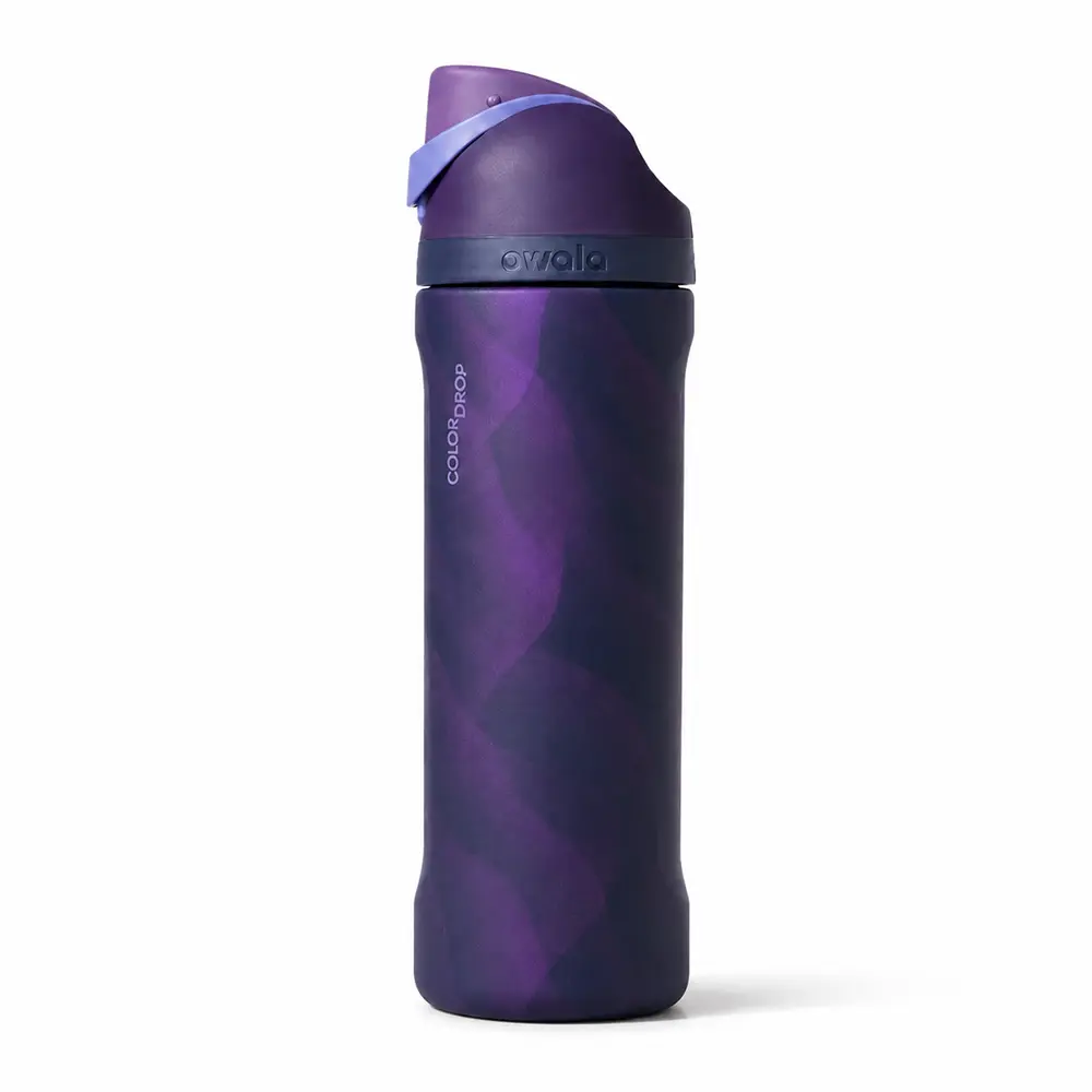Owala “Arctic Storm” 24oz FreeSip Color Drop – Purple Northern Lights Limited Edition Insulated Stainless Steel Water Bottle with Built-In Straw, Leakproof Lid & Carry Loop