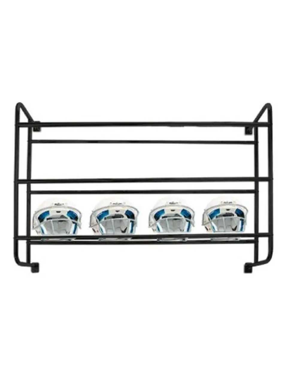 PRO DOWN 1197739 Chrome Finish Steel Tube 3-Layer Wall-Mounted Helmet Rack, 40" High 60" Wide Home Organizer for Lacrosse Helmet Storage & Masks, Sports Gear