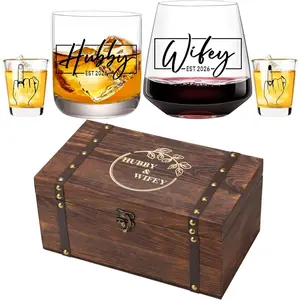Hubby & Wifey Wedding Keepsake Box Set, Bridal Shower Gifts, Wedding Engagement Gifts for Couples Mr Mrs Storage  Box,Newly-Married ?2026?