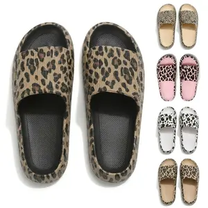 EVA Women's Leopard Print Slippers, Thick-Soled Non-Slip Bathroom Slippers, Beach Party Slippers Footwear Walking Shoes