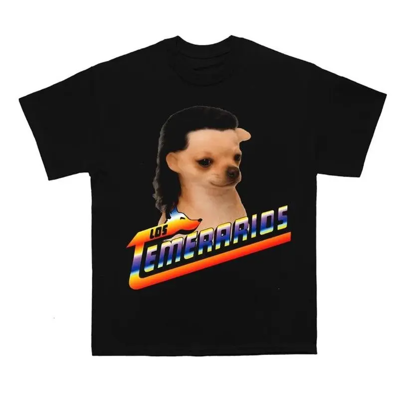 [100% Cotton] Los Temerarios Dog Collection Garment - Classic Loose Short-Sleeve Crew Neck Graphic Print T-Shirt, Soft Sports Top for Men, Golf Gift Option