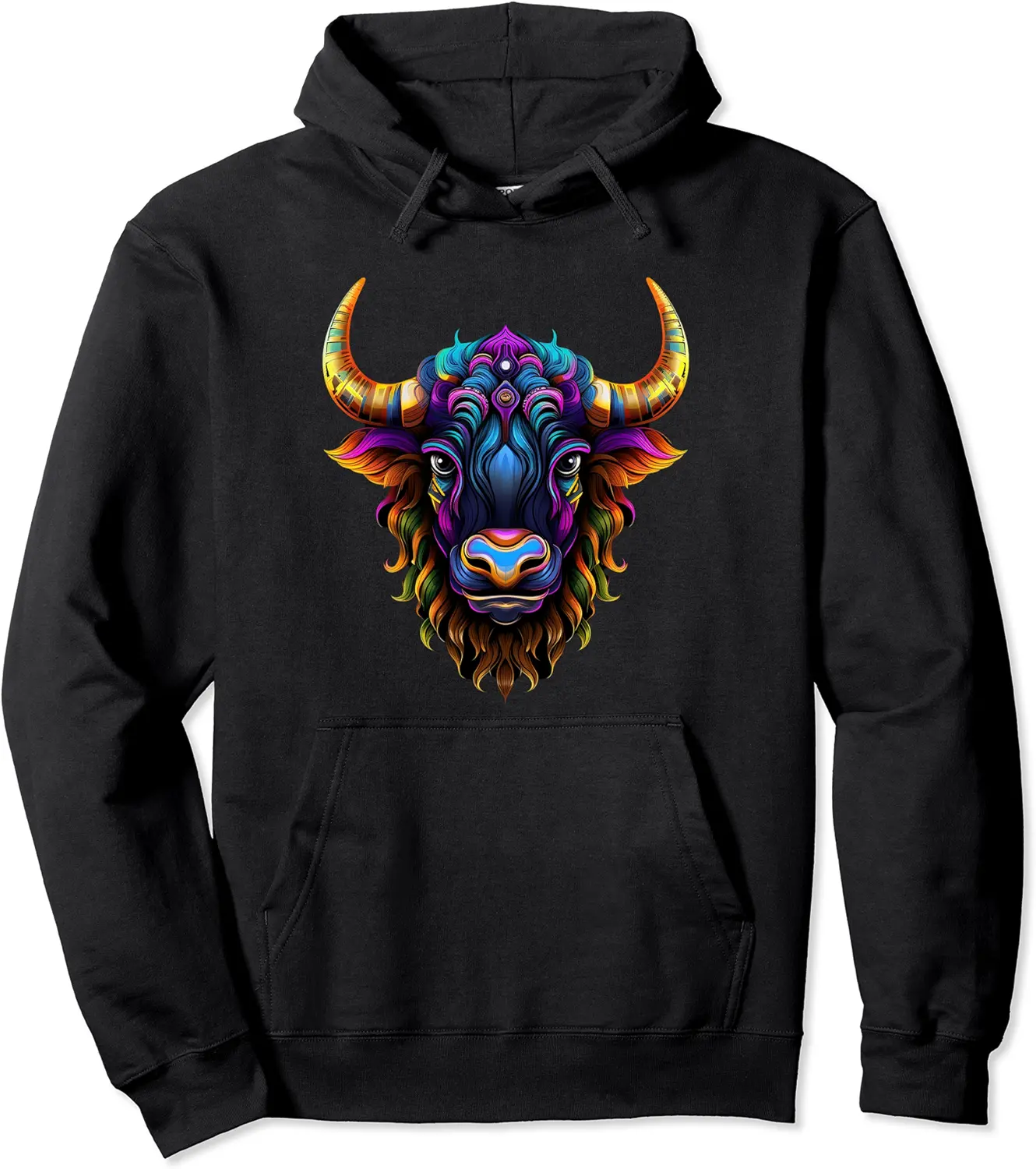 Colorful Geometric Yaks Yak Cow Lovers Pop Art Animal Pullover Hoodie - Alizejaqua Shop 77B0C7YL5Y7L