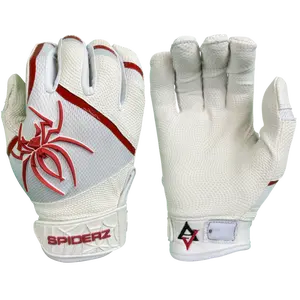 Spiderz PRO Batting Gloves - White/Sedona Red  - AJ Vukovich Series