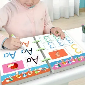 33 pages, 2 whiteboard pens, pen-controlled training card, Word Cards, erasable and reusable, thinking toy, holiday party gift, Colorful