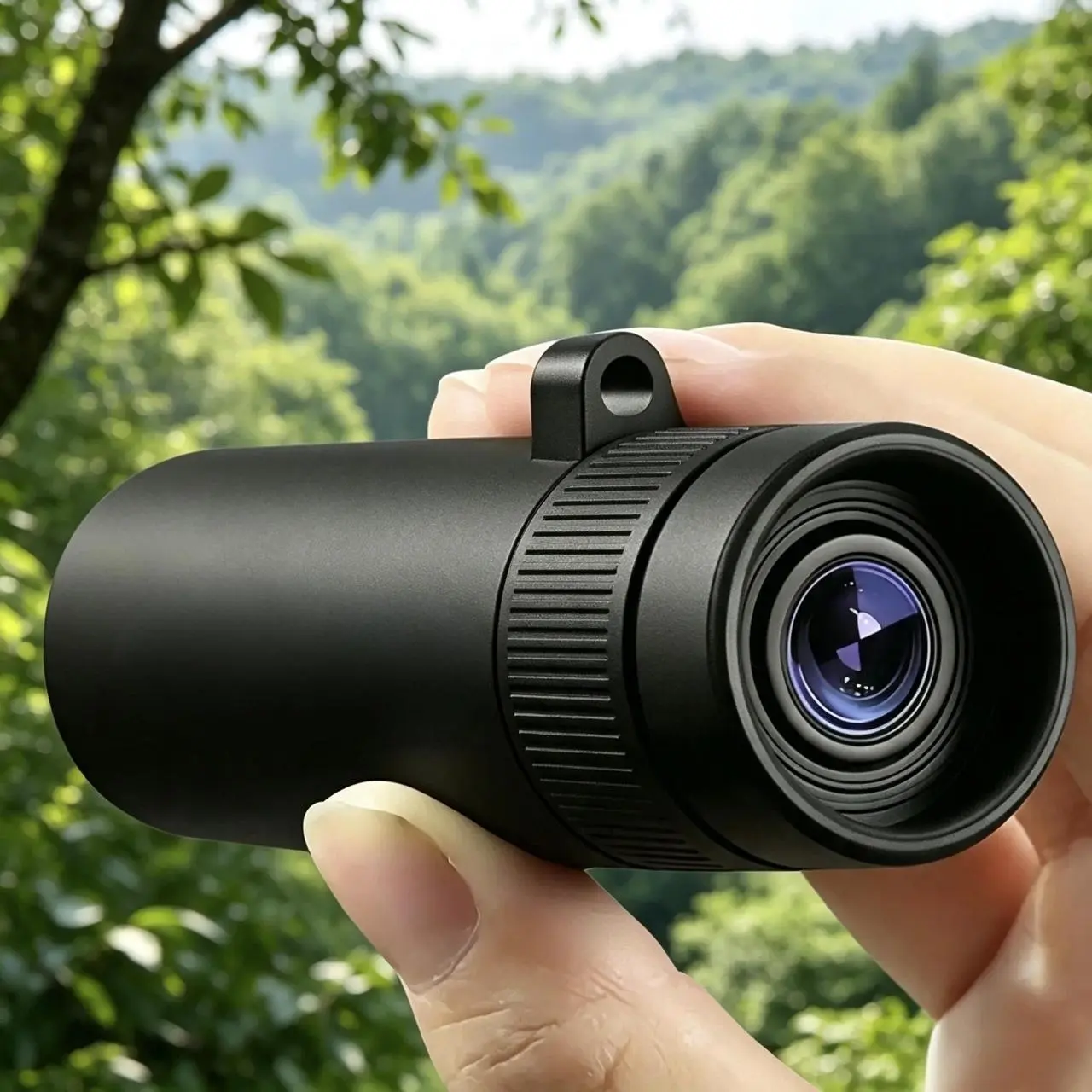 Upgraded Monocular Telescope 8x Magnification, Compact Scope with Multi-Coated Optics and Adjustable Eyepiece for Bird Watching & Outdoor Viewing, Pocket Size, Rubber Armor, Weather Resistant