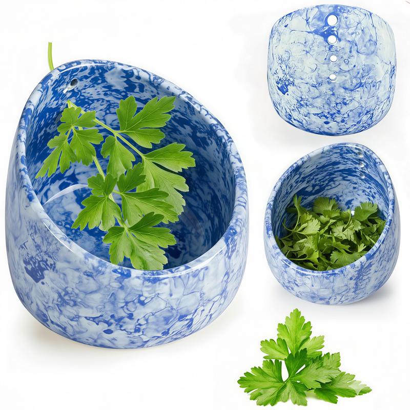 Handmade Ceramic Herb Stripper Bowl – Easy Leaf & Stem Separator for Cooking and Kitchen Prep