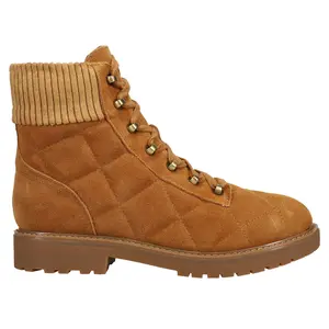 Easy Spirit Womens Lakely X Martha Stewart Quilted Round Toe Combat Casual Boots Ankle Low Heel 1-2" - Brown
