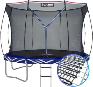 LEJUMP Springless Trampoline "LIGHTNING-Y" Outdoor Trampoline for kids and adults 10 ft patented Trampoline fitness and Outdoor Games  Recreational Big Trampoline with Enclosure Net