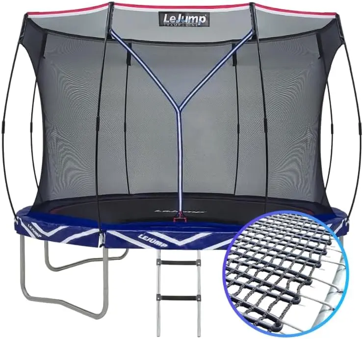 LEJUMP Springless Trampoline "LIGHTNING-Y" Outdoor Trampoline for kids and adults 10 ft patented Trampoline fitness and Outdoor Games  Recreational Big Trampoline with Enclosure Net