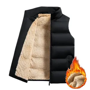 Men's Winter Warm Vest With Fleece Lined SheepWool,100% Polyester Fiber, Regular Fit, ZipperClosure For Easy Machine Wash, Casual Style,Medium Size Men'S Apparel Top Gilet MenswearWetsuit Stylish Beige Plain(Sheet)